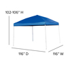 Flash Furniture Blue Pop Up Canopy Tent and Bi-Fold Table Set JJ-GZ10183Z-BL-GG